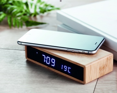 Logotrade advertising products photo of: Wireless charger in bamboo 5W